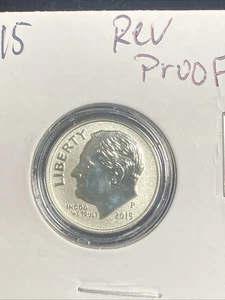 Moneda de diez centavos Roosevelt 2015 P 90 % plata a prueba inversa - March of Dimes - moneda en cápsula - Imagen 1 de 3