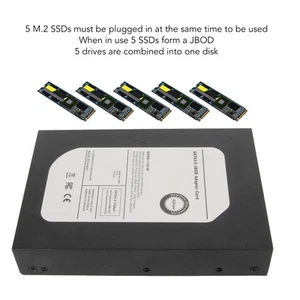 5 Port M.2 Ssd To 3.5Inch Sata3.0 Adapter 6Gbps Jbod Enclosure Adapte TDM - Picture 1 of 22