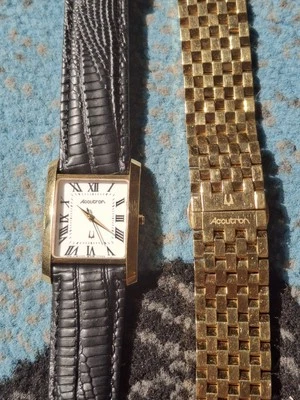 Bulova Accutron 27A44 2001 Tank Roman Numeral Unisex GP Quartz Swiss Watch WORKS - Image 1 of 4