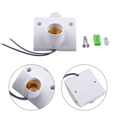 Motion Sensor Light Holder for E27 Bulb with 120 Degrees Sensing Range - Image 1 of 4