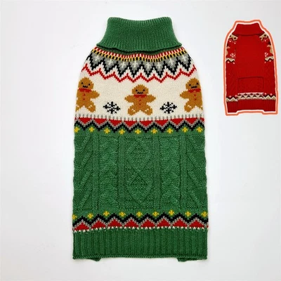 ALL Christmas Pet Dog Cat Puppy Jumper Warm Elk Knitted Winter Cloth Sweater Outfit