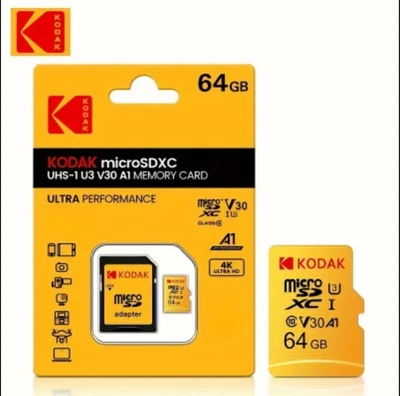 64GB High-Speed KODAK microSD Memory Card - Ultra-Fast (with SD adapter) - Image 1 of 4