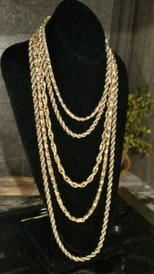 Vintage signierte Krone Trifari mehrstrangig weich/hellgoldfarben 15 Zoll Halskette - Bild 1 von 15