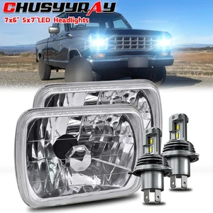 s+ Pair 7x6 5x7 inch LED Headlights Hi-Lo beam For Ford F100 1978 1979 1980-1983 - Picture 1 of 18