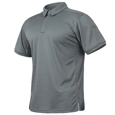 Men's Short Sleeve Tactical Shirt Casual Performance Lightweight Polo Shirt Summ - Image 1 of 4