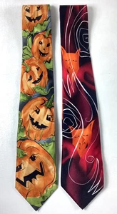 J Garcia Halloween Dämon & Schmetterling Falle Kürbisse Krawatte Lot Sammlung zweiundfünfzig - Bild 1 von 9