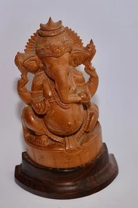 Gorgeous Collectable Vintage Indian Carved Sandalwood Ganesha Statue - Picture 1 of 6