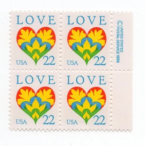 Scott #2248 Love Heart Block of 4 Stamps - MNH - Picture 1 of 1