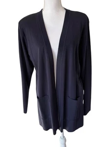 Cárdigan Chaqueta Exclusivamente Misook Talla Grande Abierta Azul Marino Bolsillos Delanteros - Imagen 1 de 9