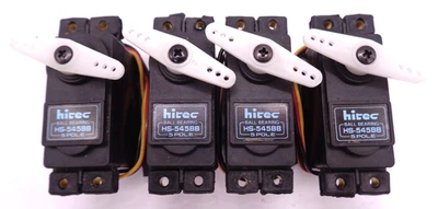 Hitec HS- 545BB STANDARD Servos + horns & mounts quantity of 4 all working fine - Image 1 of 2