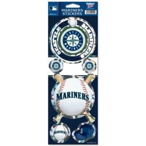 SEATTLE MARINERS OFFICIAL 10.5" X 4" PRISMATIC DECAL SET NEW WINCRAFT 👀⚾ - Picture 1 of 1