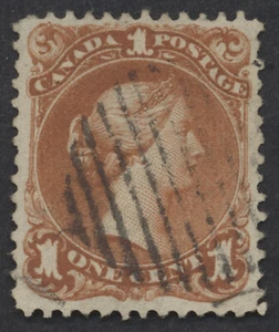Canada #21 1c Large Queen Deep Brown Red Shade Used F-VF Centered - Picture 1 of 2