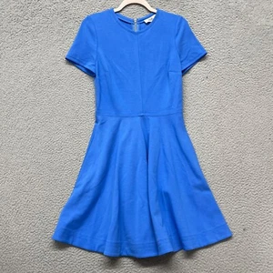 Abito Diane Von Furstenberg donna 6 blu Ivana Ponte maglia aderente e svasato classico - Foto 1 di 11