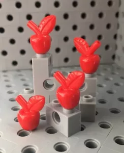 Lego Red Manzana con Hoja Fruta Planta Accesorio de Alimentos Nuevo Lote de 4 - Imagen 1 de 2