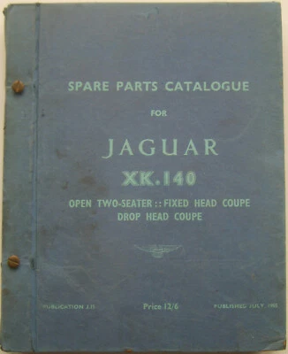 Catálogo de repuestos originales Jaguar XK140 J15 1955 2 asientos cabeza caída fija Foto 1 de 2