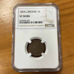 1864 L Indian Head Cent NGC VF 30 BN - Picture 1 of 2