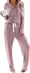 Women Pajama Sets Long Sleeve Button Down Sleepwear Nightwear Sof - Picture 1 of 48
