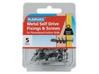 Plasplugs - Metal Self Drive Fixings & Screws Pack of 5