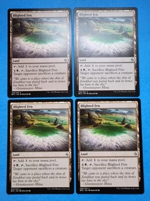 4x Blighted Fen Battle for Zendikar 2015 Mtg Magic Colorless Land Mana 230 - Image 1 of 4