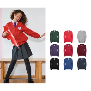 Russell Kids Cardigan 0R273B0 - Juniors Full Sleeves Plain Uniform Fleece - Picture 1 of 29