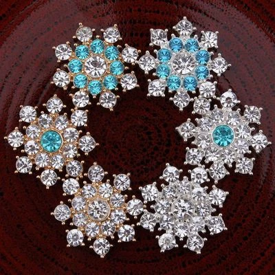 30pcs 25mm Ornaments Clear Alloy Crystal Flatback Rhinestone Wedding Buttons - Image 1 of 4