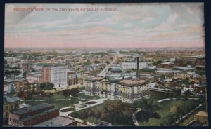 Veduta dell'uccellino di Toledo, OH da Nicholas Building Cartolina - Foto 1 di 2