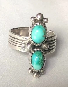 Crow Springs Turquoise Ring Lined Shank TBYRD Navajo Avin Joe sz 6.25 R 0228 - Picture 1 of 7