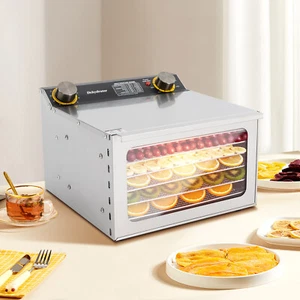 6 Trays Commercial Food Dehydrator Machine 304 Stainless Steel Fruit Drying - Picture 1 of 21