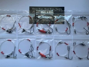 10 x Sea fishing rigs, Pulleys / flappers /ledgers shore rigs pier, beach, river - Picture 1 of 2