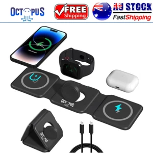 Octpus 3 in 1 Foldable Wireless Charger, Magnetic Portable Fast Wireless Charger - Picture 1 of 6