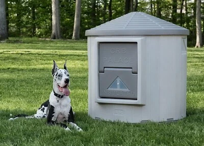 Casa aislada piso elevado para perros colosal redonda granero palacio plástico premium Foto 1 de 2