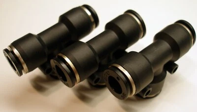3/8 Union Tee One Touch Quick Connect Push to Connect Tube Fitting Pack of 3 - Image 1 of 4