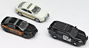 Matchbox Ford Police Interceptors Lot of 3 White & Black Sedan, SUV Utility - Picture 1 of 6