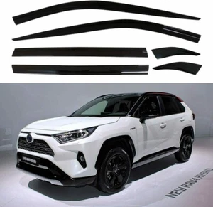 6Pcs Set Dark Smoked Side Window Vent Visor Rain Guard for Toyota RAV4 2019-2021 - Picture 1 of 12