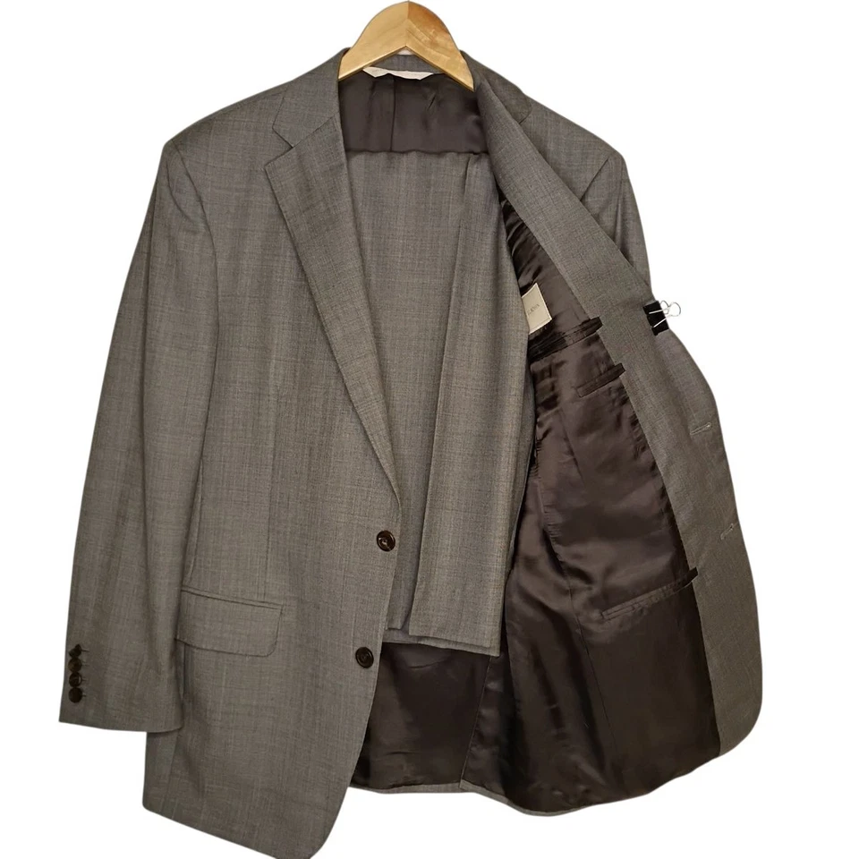 Samuelsohn 2 Pc Suit Men 40R Gray Super 110s Wool 34 x 27 Pant 2 Button Harrison - Image 1 of 4