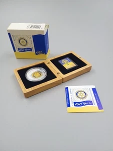 Boxed 2005 Australia Silver Proof One Ounce Rotary Club International $1 Coin - Picture 1 of 10