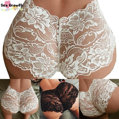 Women Sexy Lace Underwear Solid Color Knickers Briefs Intimates Plus Size Pantys - Image 1 of 4