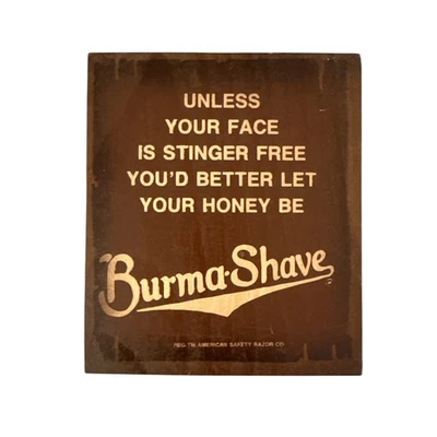 "Letrero de publicidad de madera vintage de Birmania para afeitar Birmania placa de 5,5"" x 6,5""" Foto 1 de 2
