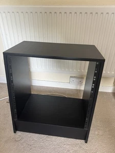 Black 12u angled 19" inch wooden rack unit/case/cabinet for studio/DJ/recording - Picture 1 of 3