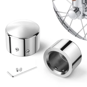 Chrome Front Axle Nut Covers fit for Harley, CNC Axle Nut Caps Compatible wit... - Picture 1 of 8