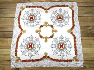 VTG American Red Cross Silk Scarf Rolled Edges 35" x 35" Square - Picture 1 of 11