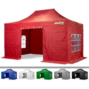 BULHAWK® 3x4.5m COMMERCIAL GRADE HEAVY DUTY POP UP GAZEBO MARKET STALL MARQUEE - Picture 1 of 42