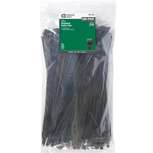 14In Standard 50Lb Tensile Strength UL 21S Rated Cable Zip Ties 500 Pack UV - Picture 1 of 11
