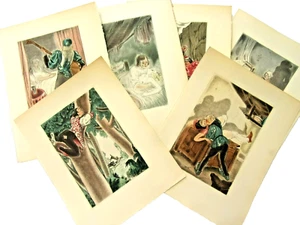 Curiosa. Lot de 6 Eaux-fortes originales couleurs de André Collot - Picture 1 of 7