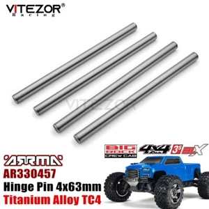 For Arrma 1/10 BIG ROCK CREW CAB 3S AR330457 Hinge Pin 4x63mm Titanium TC4 4Pcs - Picture 1 of 8