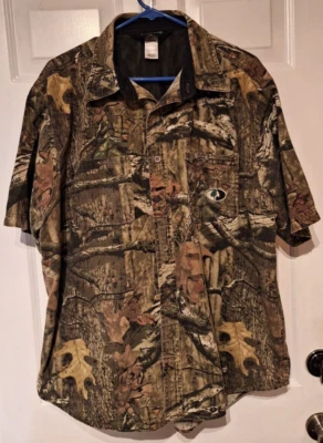 Mossy Oak Pursuits Break Up Infinity Camo Button Shirt Mens XL Outdoor SS Vented - Image 1 of 4