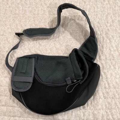 Pet Puppy Dog Carrier Travel Tote Shoulder Dark Green Bag Mesh Sling - Image 1 of 3