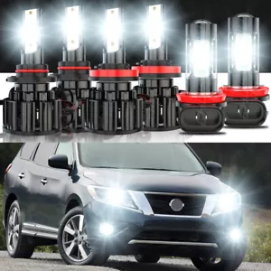 for Nissan Pathfinder 2013 2014 2015 2016 LED Headlight HI/Low+Fog Light Kit - Picture 1 of 12