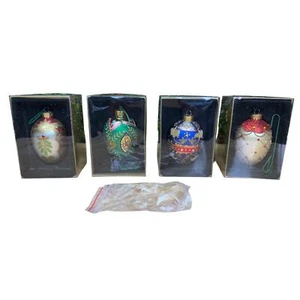 Europäischer Stil inspiriert Glas Faberge Eier Urlaub Weihnachtsschmuck 4" + Box - Bild 1 von 7