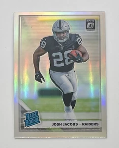 2019 Donruss Optic Josh Jacobs Rated Rookie Holo Prizm RC #158 Raiders - Picture 1 of 3